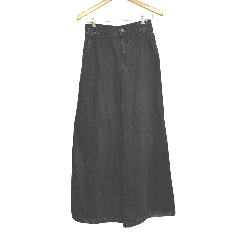 Garage Denim Womens 27 Washed Black High Waisted Wide Leg Jeans